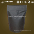 matte finish quad seal gusset and flat bottom aluminum foil bag with zipper and degassing valve for coffee